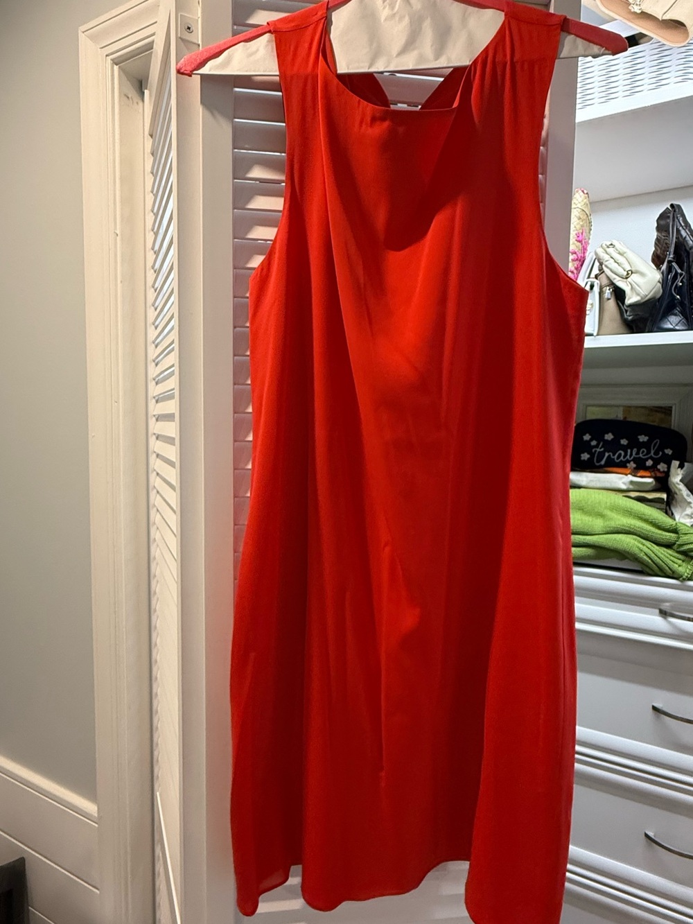 Alice + Olivia Red Trina Bow Back Shift Dress